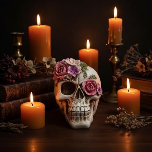 Resin Skull Head Decor Statue - Life Size Halloween Home Decoration