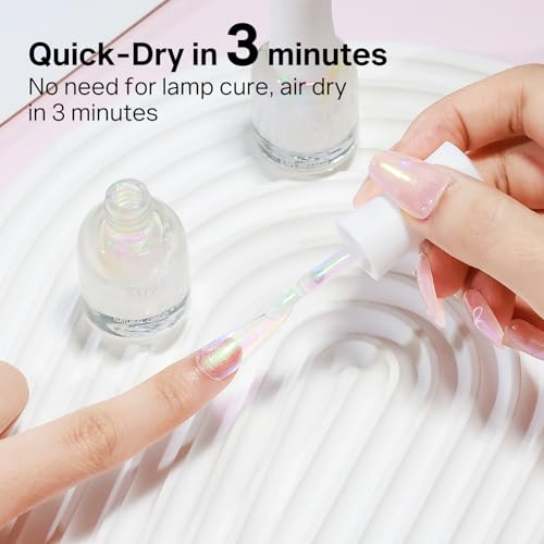 MIZHSE Aurora Pink Nail Polish - Quick Dry Shimmer, High Shine, 15ml