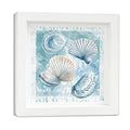 Coastal Seashell Wall Art Decor - Beach Room Wall Hanging, 7x7 Inch