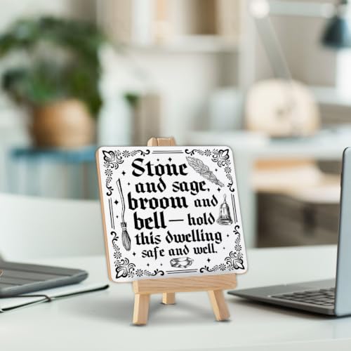 Witch Decor Wood Sign WS104 - Witchy Home Blessing Halloween Tabletop Sign