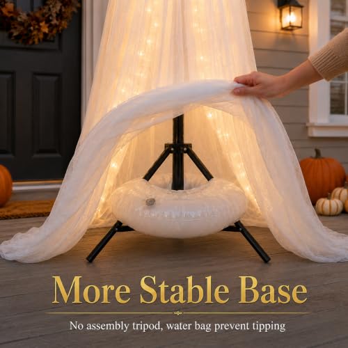 Halloween Outdoor Lighted Ghost Family 3 Pack - L+M+S with Timer & Remote