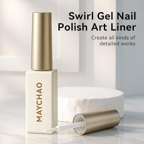 Neon Yellow Gel Liner Nail Art Polish with Built-in Thin Brush - 8ml