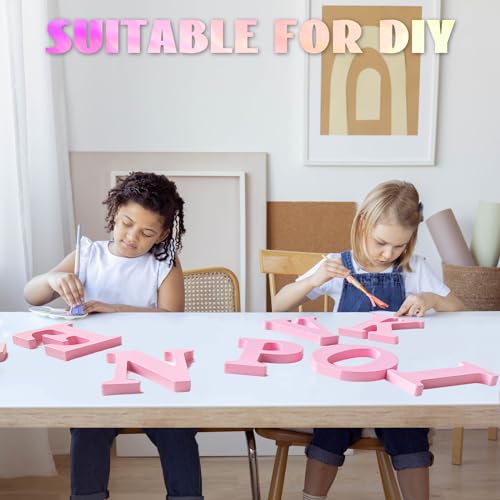 Pink Wooden Letters Unfinished Wall Decor Sign for Crafts & Home Projects - Variation A