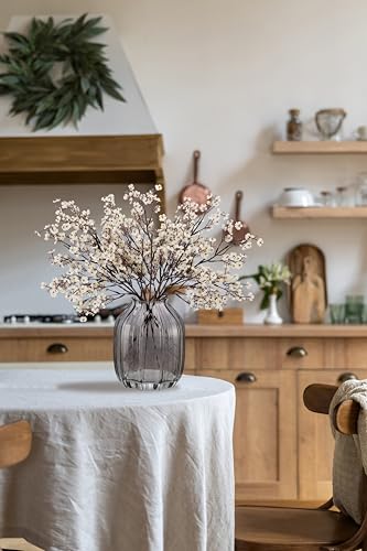 Fake Fall Flowers Artificial Babys Breath Flowers Beige 12pcs for Fall & Halloween Decor