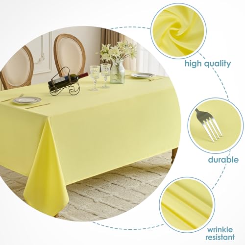 Yellow Rectangle Tablecloth Pack of 10 - 90x156 Inch for 8ft Tables