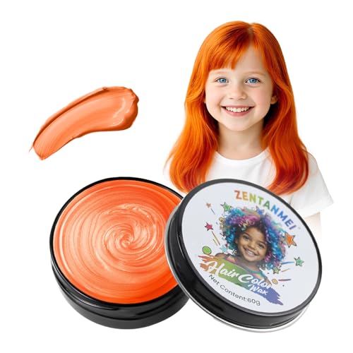 Temporary Hair Color Wax - Washable Bright Orange for Party & Cosplay