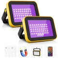 Rechargeable LED Black Light 2 Pack - Portable UV Flood Light for Party Halloween Fishing