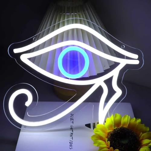 Evil Eye Neon Sign Wall Decor USB Dimmable LED Light for Game Room & Party