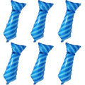 Blue Necktie Balloon Pack - Reusable Foil Balloons for Father's Day & Parties - 6 Pack