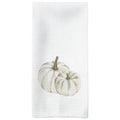 White Fall Kitchen Towels with Pumpkin Design - 16x24in Decorative Hand Towels
