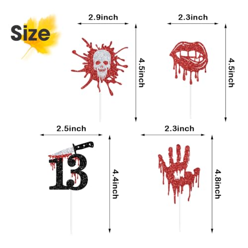 13th Birthday Cupcake Toppers - Halloween Killer Decor 16PCS - Variation of THIS listing