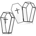 2 Pack Glass Coffin Jewelry Boxes with Lid - Gothic Halloween Decor