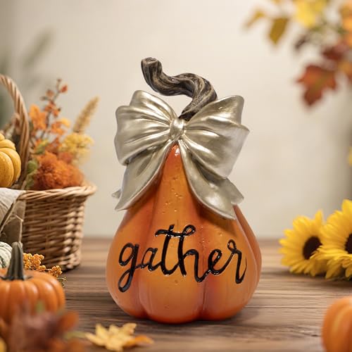 Harvest Pumpkin Duo Thanksgiving Fall Decor - Gather & Thankful Set