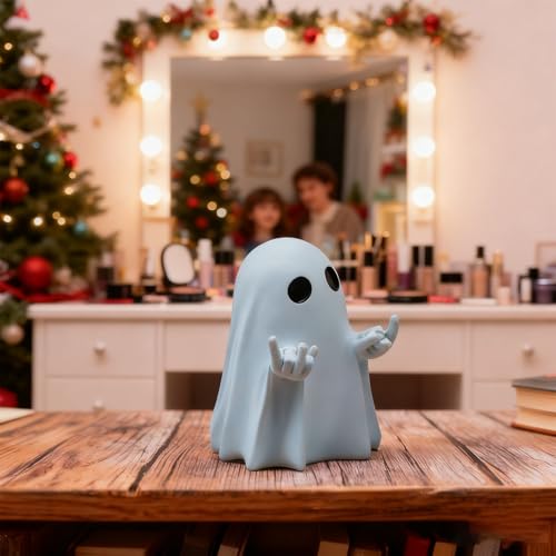 Halloween Skeleton Figurine with Middle Finger - Funny Gothic Ghost Decor - Resin Desk Ornament