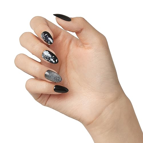 Bewitching Halloween Blue Almond Press-On Manicure - Medium Length, Chip & Smudge Proof