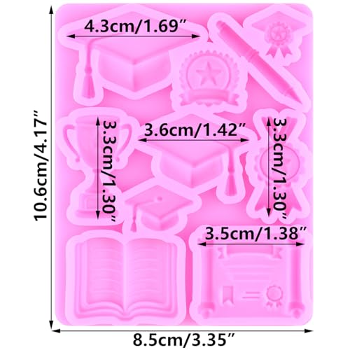 Graduation Theme Silicone Molds 3D Grad Cap Fondant Mold - Style D