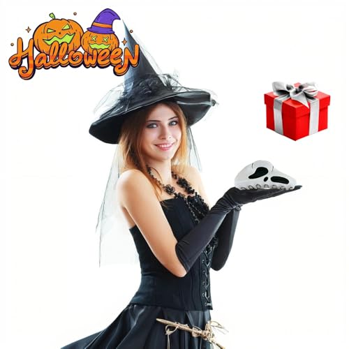 Halloween Ghost Face Hair Clips with Spooky Design - White Variation