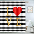 Bathroom Shower Curtain Waterproof Red Love Hearts with Hooks 72x72 Inch - Variation of THIS listing