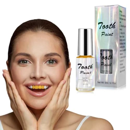 Gold Tooth Paint - Temporary Metallic Gold Tooth Makeup for Halloween & Cosplay, 5ml