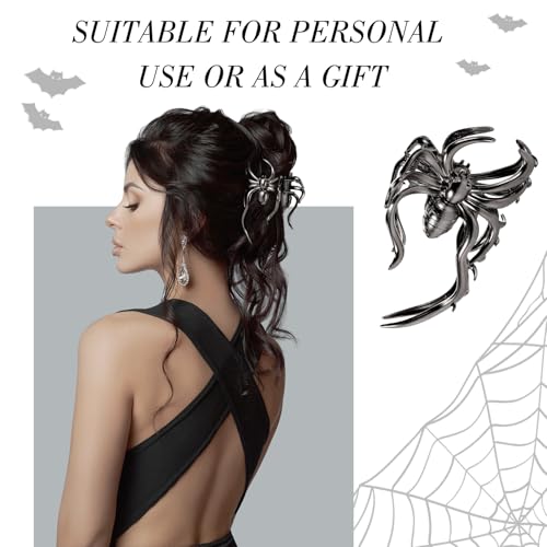 Large Metal Halloween Hair Claw Clips - Goth Accessories, Black - Variation: Black Halloween