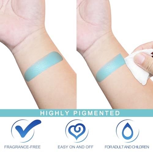 Teal Face Body Paint - Water Based Washable Cosplay Peacock Face Makeup