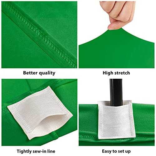 6ft Stretch Spandex Fitted Table Cover for Rectangular Tables - Emerald Green 72x30 Inches - 6 Pack