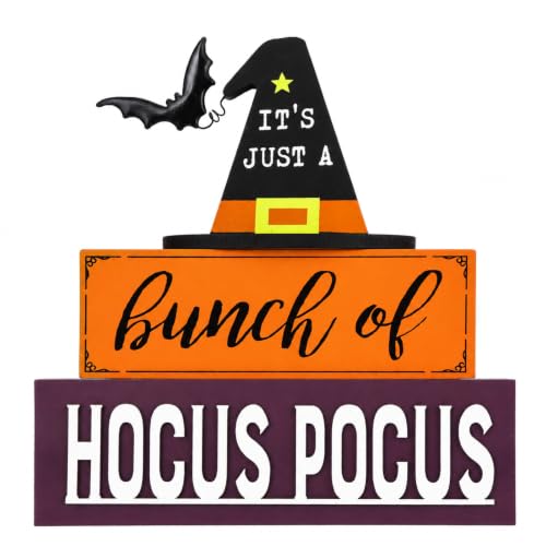 Indoor Halloween Witch Hat Table Decor - Spooky Hocus Pocus Sign