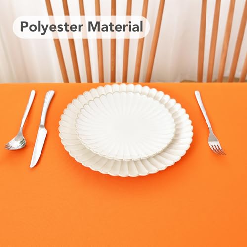 NEWISHER Orange Rectangle Tablecloth 60 x 102 Inches for 6 Foot Tables - Solid Color