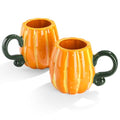 Orange Fall Pumpkin Mug 16oz Ceramic Coffee Cup - Halloween & Thanksgiving
