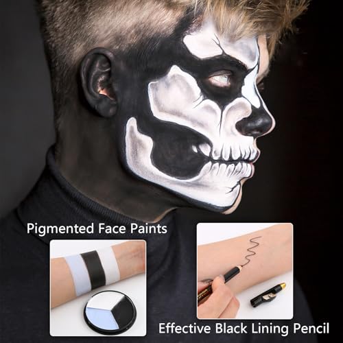 Skeleton/Skull SFX Makeup Kit - Complete Face Paint Set for Costume & Cosplay - Variation of THIS Listing