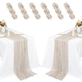 Rose Brown Cheesecloth Table Runner - 6 Pack, 35x120 Inches, Wedding Decor