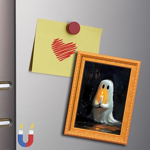 Halloween Ghost Refrigerator Magnet with Candle Art Style19 - Kitchen Decor