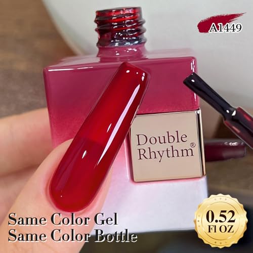 Double Rhythm 15ML Gel Polish - Translucent Red, Same Color Ruby Red Variation