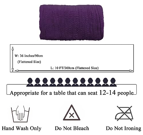 36x10FT Purple Cheesecloth Table Runner - Rustic Wedding & Party Decor