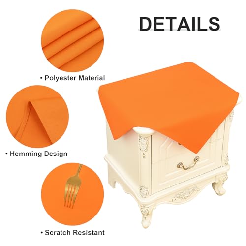 Wolkemer 2 Pack 24x24 Inch Square Washable Tablecloth - Orange