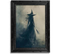 Witch Wall Art - Framed Moody Gothic Halloween Decor - 16 x 12 Inches