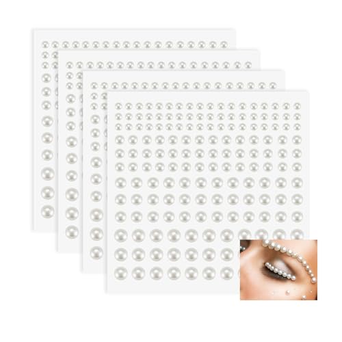 Self-Adhesive Pearl Face & Hair Gems Stickers 660pcs for Crafts & Makeup
