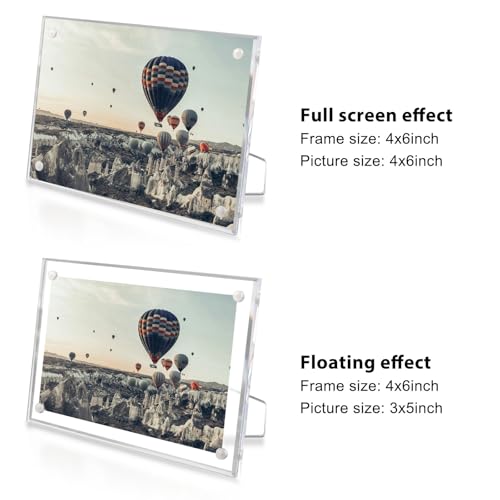 3 Pack Acrylic Picture Frames 4x6 with Stand - Modern Photo Display