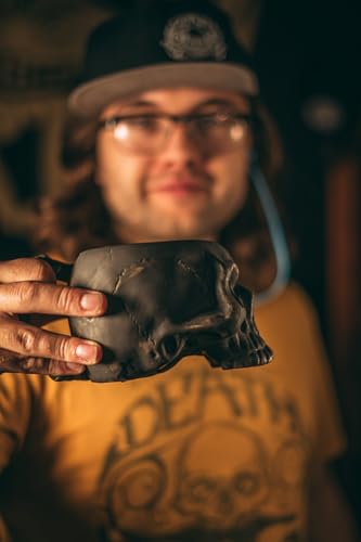 Gothic Skull Ceramic Coffee Mug – Handcrafted 8 oz Tea, Espresso & Cocoa Cup