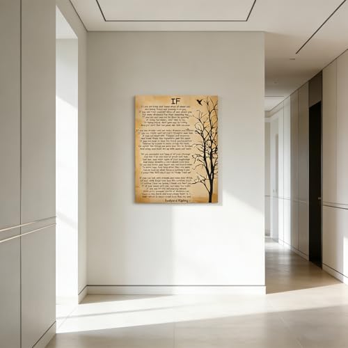Kipling Poem Canvas Wall Art - 12x16 Inch Inspirational Decor with Frame & Hooks Variation of This Listing