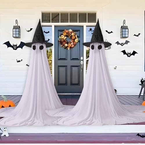 Halloween Ghost Decorations Outdoor with Remote Control String Lights - Ghost Eyes - 62-Inch Spooky Yard & Porch Decor
