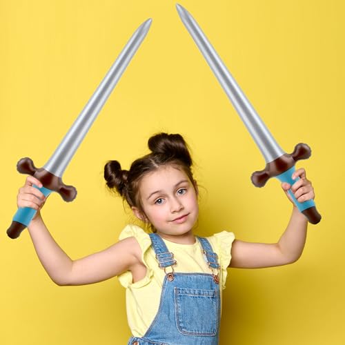 Inflatable Pirate Sword Set - 20 Pack 24 Inch Blow Up Toy Weapons for Pirate Theme Parties Halloween