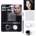 Halloween Face Paint Kit with Brush & Crystal Sheet for Spooky Makeup - Unisex