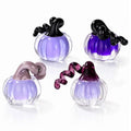 Purple Glaze Pumpkin Figurine Set - Halloween Home Decor - 4 Pieces