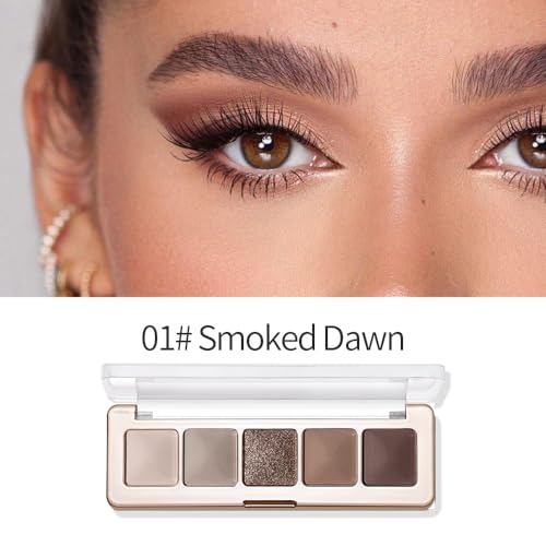 5 Color Eyeshadow Palette - Matte Shimmer Glitter Eye Makeup - B01