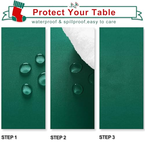 Emerald Green Rectangular Tablecloth - 70 x 120 Inch Waterproof Polyester