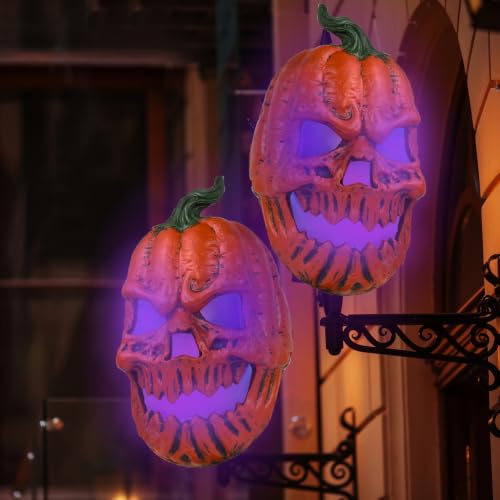 Halloween Pumpkin Light Covers 2PCS Purple Outdoor Porch Decor - Variation of THIS listing