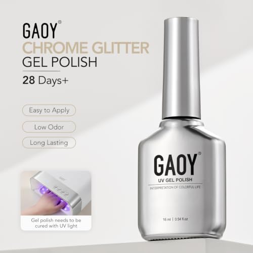 GAOY Glitter Gel Nail Polish Snowblind 16ml Pearl Effect, Long-Lasting