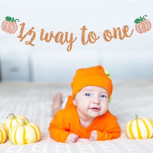 Fall Baby Shower Banner - Half Birthday Pumpkin Decorations for Kids