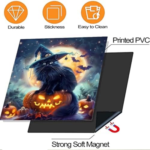 Farmhouse Cat Magnetic Dishwasher Cover - 23 x 26 Inches Halloween Kitchen Decor